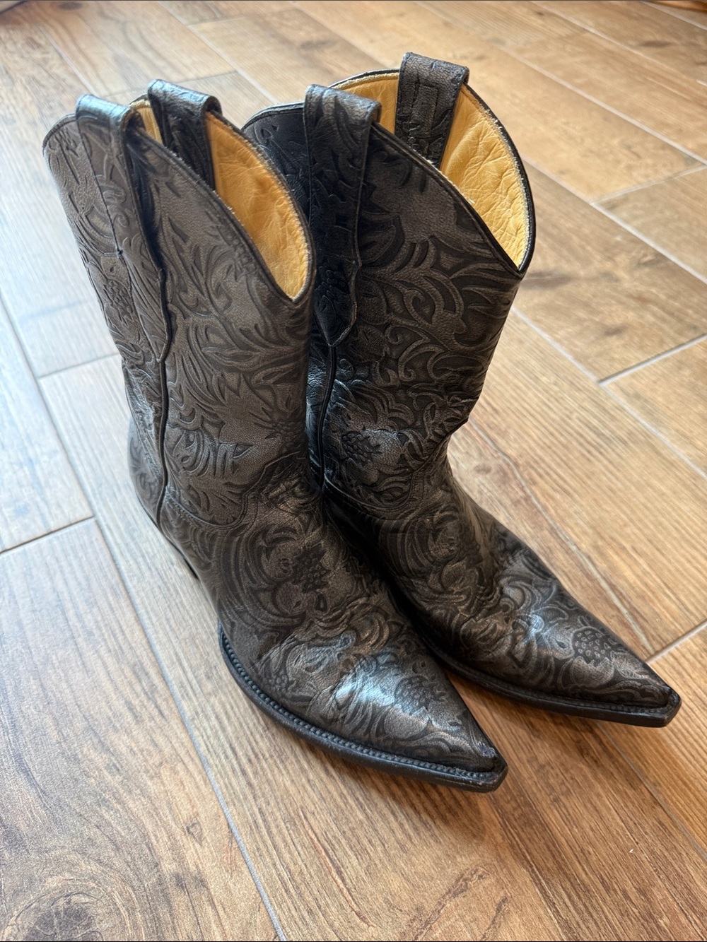 Old Gringo Black Metallic Pointed-Toe Western Boots